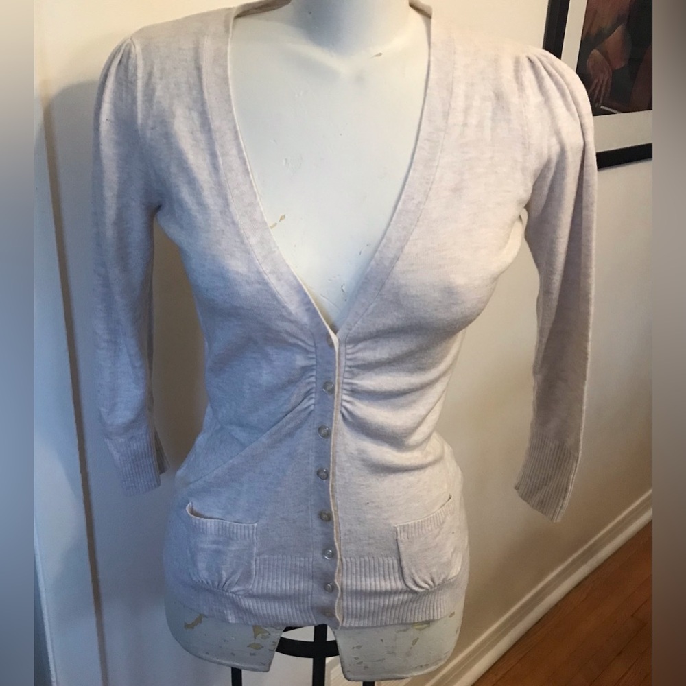 New Look Women's Cream Cardigan Sweater - Size 10 (UK) 6 (US)